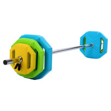 Штанга розбірна для фітнесу та аеробіки фітнес памп LiveUp LP8035-20 довжина-1,4м 28мм 20кг різнокольоровий