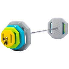 Штанга розбірна для фітнесу та аеробіки фітнес памп LiveUp LP8035-40 довжина-1,4м 28мм 40кг різнокольоровий