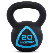 Гиря тренувальна цільна чавунна пофарбована LiveUp LP8041-20 вага 20кг чорний