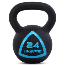 Гиря тренувальна цільна чавунна пофарбована LiveUp LP8041-24 вага 24кг чорний