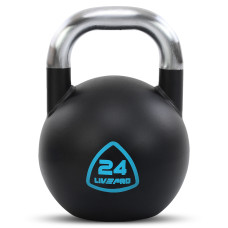 Гиря змагальна цільна сталева пофарбована з хромованою ручкою LiveUp LP8042-24 24кг чорний