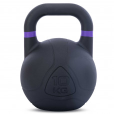 Гиря змагальна цільна чавунна пофарбована LiveUp LP8044-10 вага 10кг чорний