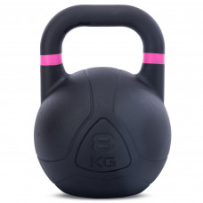 Гиря соревновательная цельная чугунная окрашенная черная LiveUp LP8044-8 8кг (чугун)