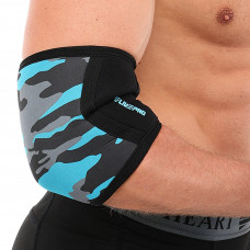 Налокотники для жиму LiveUp LP8069 S-L 1шт чорний-синій камуфляж