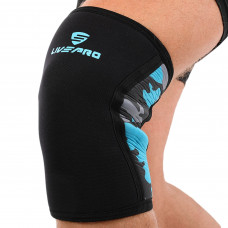 Наколінники для присідань із штангою LiveUp LP8079 S-XL 1шт чорний-синій камуфляж