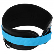 Пояс атлетичний текстильний LiveUp LP8094 спинка-18см, чорний-синій