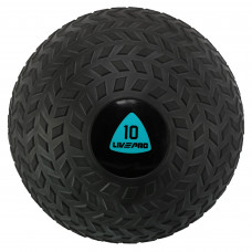 Слэмбол мяч набивной для кроссфита и фитнеса Slam Ball LiveUp LP8105-10 10кг (PVC, минеральный наполнитель, d-23см, черный)