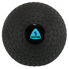 Слэмбол мяч набивной для кроссфита и фитнеса Slam Ball LiveUp LP8105-5 5кг (PVC, минеральный наполнитель, d-23см, черный)