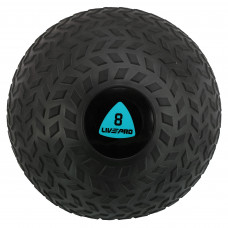 Слэмбол мяч набивной для кроссфита и фитнеса Slam Ball LiveUp LP8105-8 8кг (PVC, минеральный наполнитель, d-23см, черный)