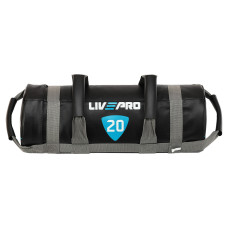 Мішок обтяжувач для функціонального тренінгу Power Bag LiveUp LP8120-20 20кг чорний-сірий