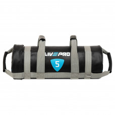 Мішок обтяжувач для функціонального тренінгу Power Bag LiveUp LP8120-5 5кг чорний-сірий