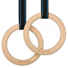 Кільця гімнастичні з посиленими стропами для кросфіту воркауту та гімнастики LiveUp LP8123