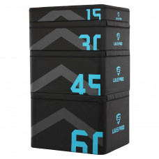 Бокс пліометричний тумба для кросфіту Пліобокс набір 4 бокси LiveUp LP8158 4шт 90х75х15/30/45/60см чорний