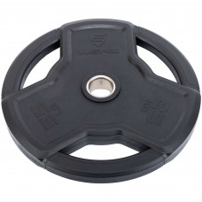Блини диски гумові з потрійним хватом та металевою втулкою LiveUp LP8330-25 ø50мм 25кг чорний