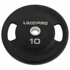 Блини диски поліуретанові 2 Handle металева втулка LiveUp LP8337-10 ø51мм 10кг чорний