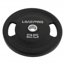 Блини диски поліуретанові 2 Handle металева втулка LiveUp LP8337-25 ø51мм 25кг чорний