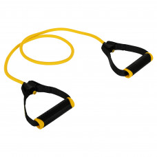 Еспандер трубчастий для фітнесу з ручками 10LB LiveUp LP8405-L 120см навантаження 4,5 кг жовтий