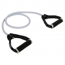 Еспандер трубчастий для фітнесу з ручками 40LB LiveUp LP8405-XH 120см навантаження 18кг сірий