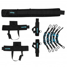 Тренувальна система для швидкісних та силових тренувань із латеральним амортизатором LiveUp LP8425 чорний-синій