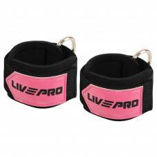 Лямки для ног 2 штуки LADY ANKLE STRAP LiveUp LP8754 (неопрен (SBR), р-р 26х7см, розовый-черный)