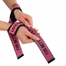 Лямки для тяги LIFTING STRAP LiveUp LP8756 2шт рожевий-чорний