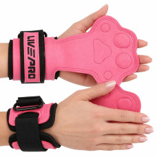 Накладки для підтягування та тяги WEIGHT LIFTING WRIST WRAPS LiveUp LP8757 2шт рожевий-чорний