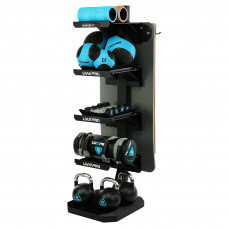 Стеллаж модульный для инвентаря кроссфит LiveUp LP8875 STORAGE RACK (металл, р-р 55x60x180см, черный) 4ящ