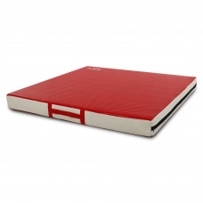 Мат спортивный гимнастический в чехле из PVC размер 1x1м x10см UR LEV LV-1810 (поливинлхлорид (PVC), поролон, размер 1x1м x10см, красный-белый)