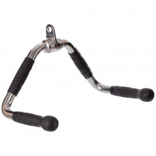 Рукоятка для нижньої тяги L-подібна ручка для блочного тренажера Zelart NT0423 хром