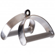 Рукоятка подвійна для нижньої тяги ручка для блочного тренажера Record NT0465 хром