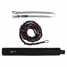 Пояс для выбегания эспандер для отработки скорости и взрывной силы EZOUS 360 Dynamic Resistance Q-01 (PL, латекс, нейлон, вес 750гр,черный-фиолетовый)