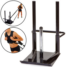 Сани тренувальні для кросфіту з ременями в комплекті Zelart ECONOMY SLED QT1002A чорний