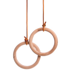 Кольца гимнастические для детского спортивного комплекса SP-Planeta UR R-4456 (канат-полипропилен d-8мм, кольцо-дерево d-17,5см)