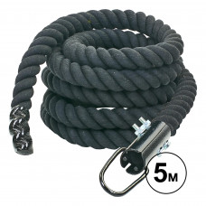 Канат для лазіння з бавовни з кріпленням SP-Planeta R-6224-5 5м чорний