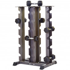 Стойка вертикальная для гантелей четырехсторонняя на 12 пар Zelart RK2128 (металл, размер 66x58x113см, черный)