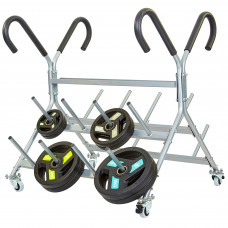 Стойка горизонтальная для блинов дисков грифов и бодибаров Zelart RK4060E (металл, размер 119х116х130см, серый)