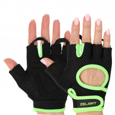 Перчатки для фитнеса и тренировок ZELART SB-161580 (PL, PVC,открытые пальцы, р-р S-XL, цвета в ассортименте)