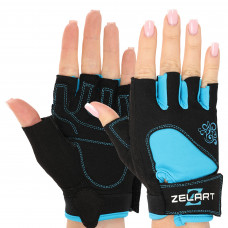 Перчатки для фитнеса и тренировок ZELART SB-161728 (PL, PVC, открытые пальцы, р-р XS-M, цвета в ассортименте)