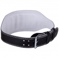 Пояс атлетичний шкіряний Zelart SB-165053 спинка-15см розмір-XS-XXL чорний