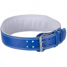 Пояс атлетичний шкіряний Zelart SB-165080 спинка-10см розмір-XS-XXL синій