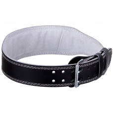 Пояс атлетический кожаный спинка 10см Zelart SB-165085 (кожа, ширина-4in (10см), размер XS-XXL, с подкладкой для спины, черный)