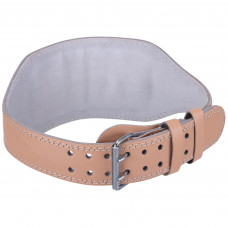 Пояс атлетичний шкіряний Zelart SB-165101 спинка-15см розмір-XS-XXL бежевий