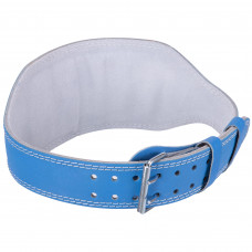 Пояс атлетичний шкіряний Zelart SB-165103 спинка-15см розмір-XS-XXL синій