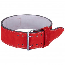 Пояс для пауерліфтингу шкіряний Zelart SB-165159 спинка-10см розмір-XS-XXL червоний