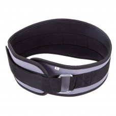 Пояс атлетичний текстильний Zelart SB-165459 спинка-15см розмір-XS-XXL сірий