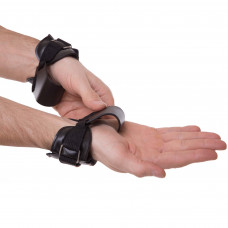 Крюки для подтягивания и тяги на запястья (2шт) Zelart SB-167055 (PVC, черный)