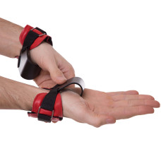 Крюки для подтягивания и тяги на запястья (2шт) Zelart SB-167058 (PVC, красный-черный)