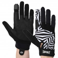 Перчатки спортивные TAPOUT SB168518 (PL, PVC, закрытые пальцы, р-р XS-M, черный-белый)