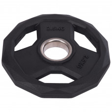 Млинці диски поліуретанові з потрійним хватом та металевою втулкою LI NUO SC-3858-2_5 51мм 2,5кг чорний