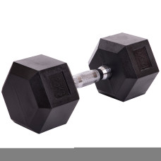 Гантель цільна шестигранна гексагональна обгумована SP-Planeta SC-80075-12_5 1шт 12,5кг чорний